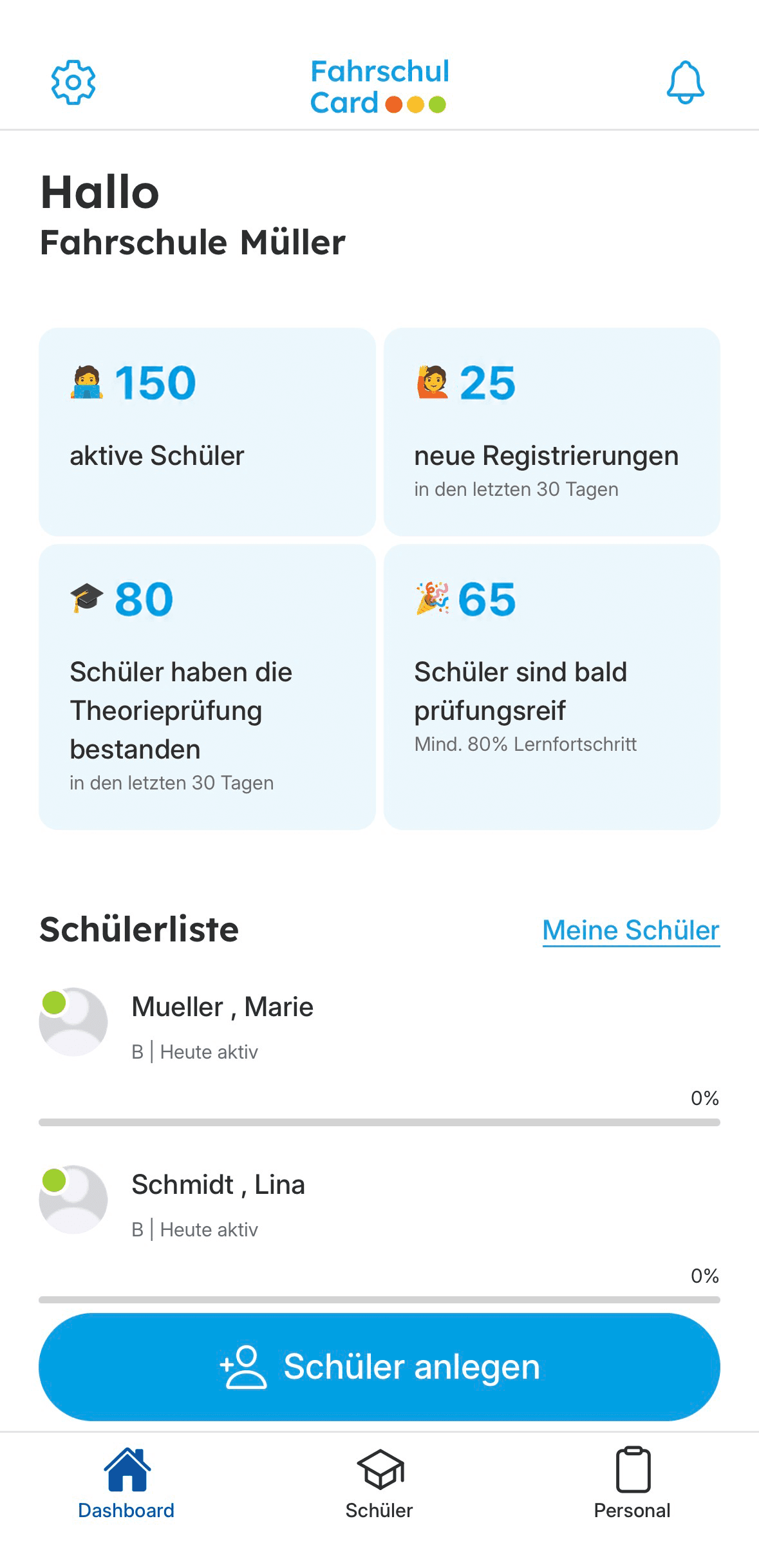 Fahrschulcard App Screenshot
